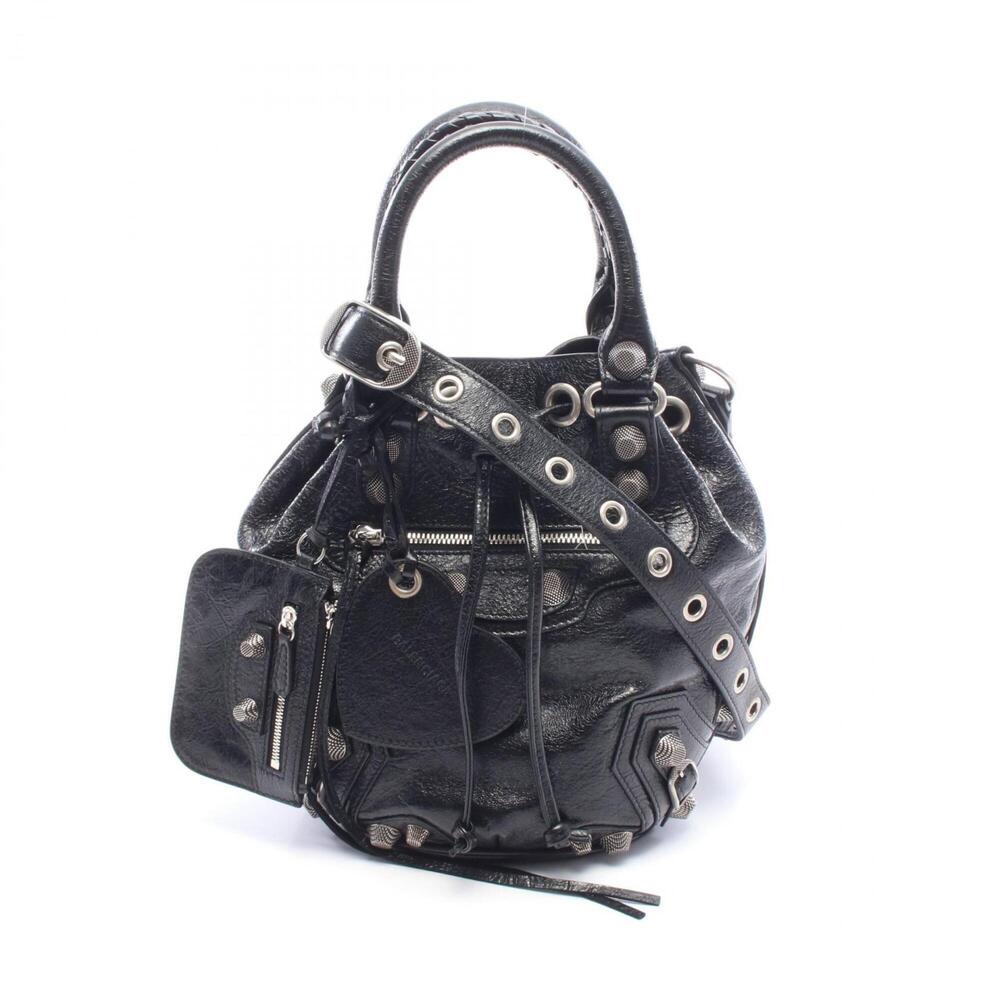 Balenciaga LE CAGOLE Bucket Bag Handbag Leather Women's Black 702432